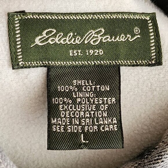 Eddie Bauer Blurry Plaid Fleece Lined Flannel Shirt - Picture 3 of 4